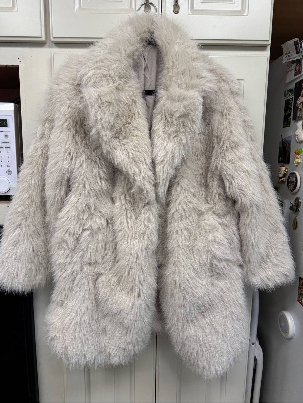 Cream Faux Fur Coat – Size Medium - Never worn